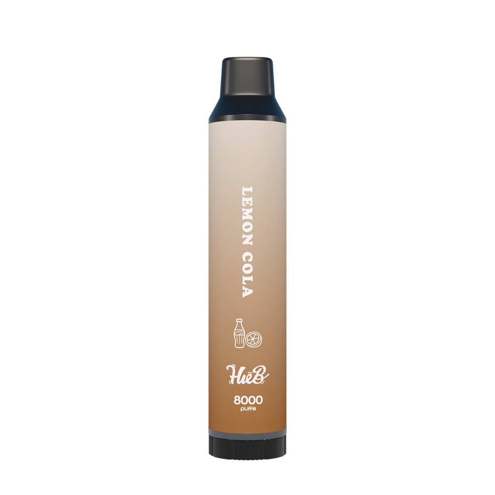 HueB 拋棄式-檸檬可樂,檸檬酸爽完美中和可樂甜味,還原碳酸飲料般的暢快氣泡口感。